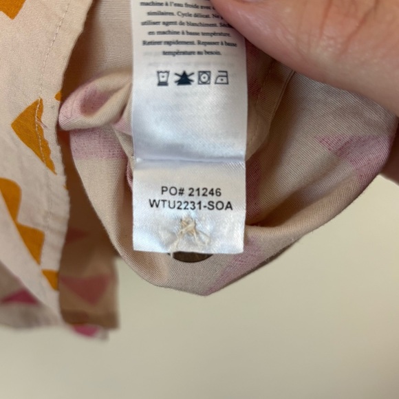 Faherty Byt Sun Road Cali Top Squareneck 3/4 Puff Sleeves Women’s Size Medium - Picture 7 of 7